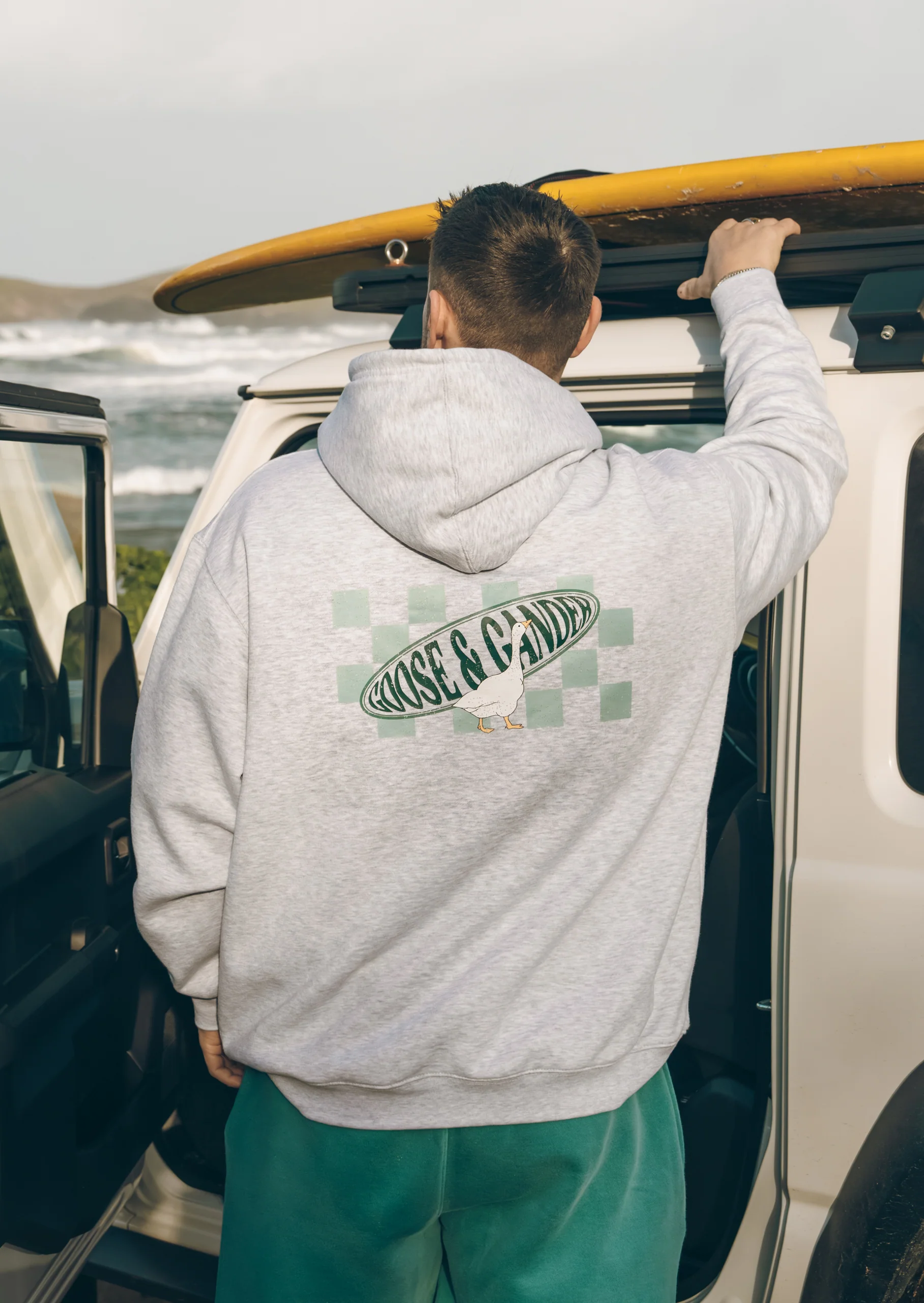 L&L Checkered Hoodie - Ash Grey