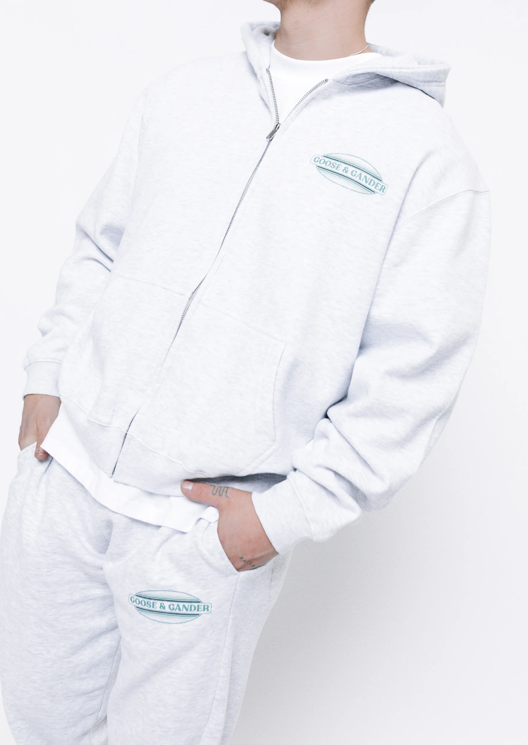 L&L Oval Printed Joggers - Ash Grey - Image 4