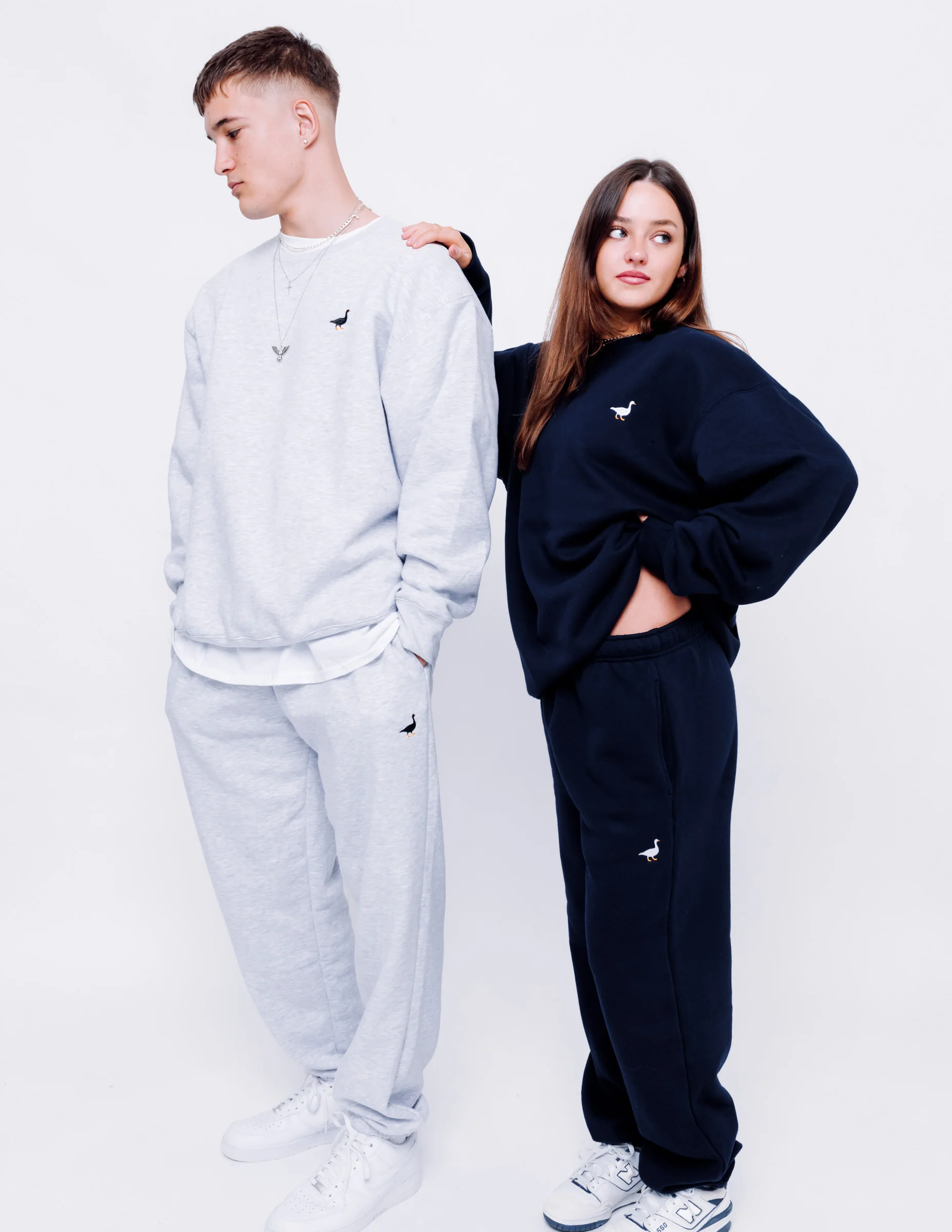 Premium Goose Classic Fit Joggers - Ash Grey - Image 4