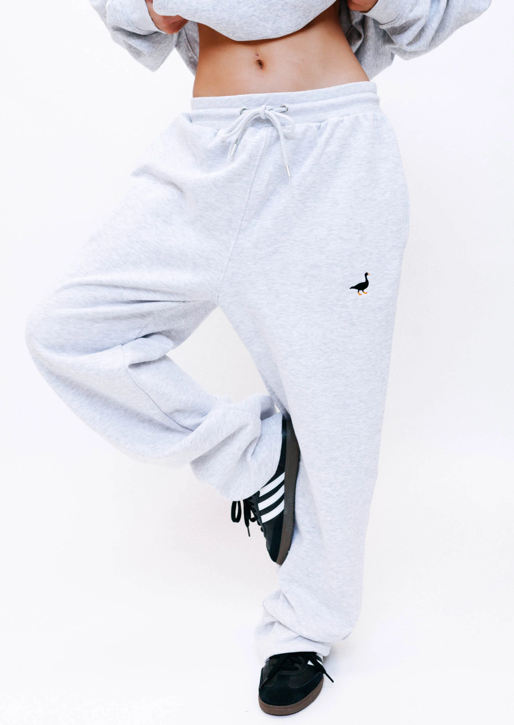 Straight Leg Goose Joggers - Grey