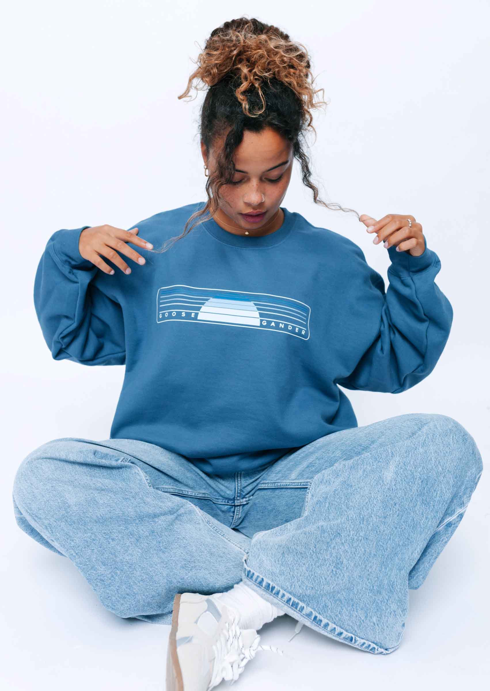 Sunset Printed Sweat - Indigo - Image 2