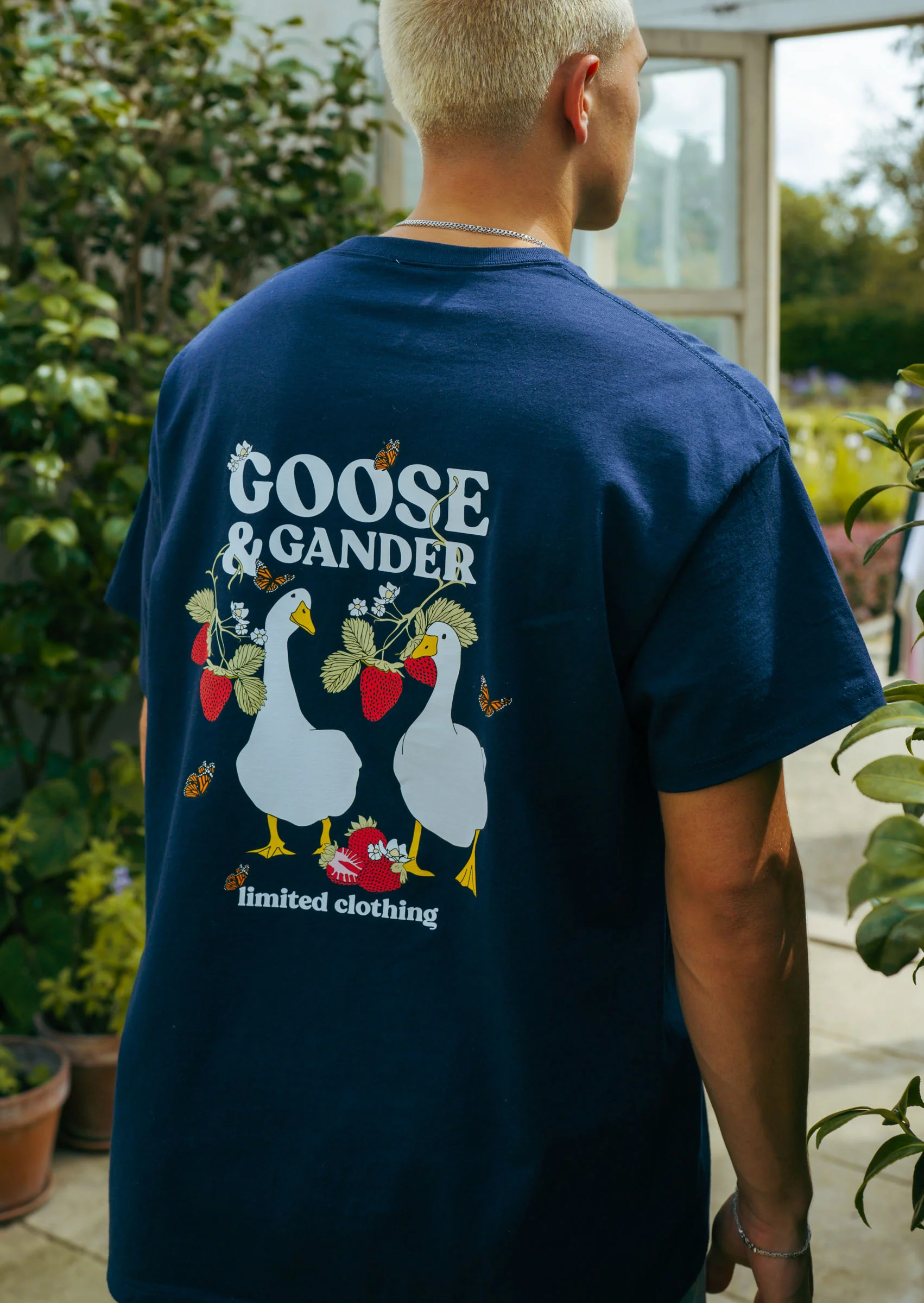 Wild Strawberry Tee - Navy